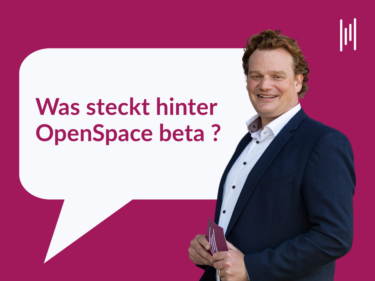 Moderator, Kommunikationscoach Henning Harfst fragt: Was sit open space beta?